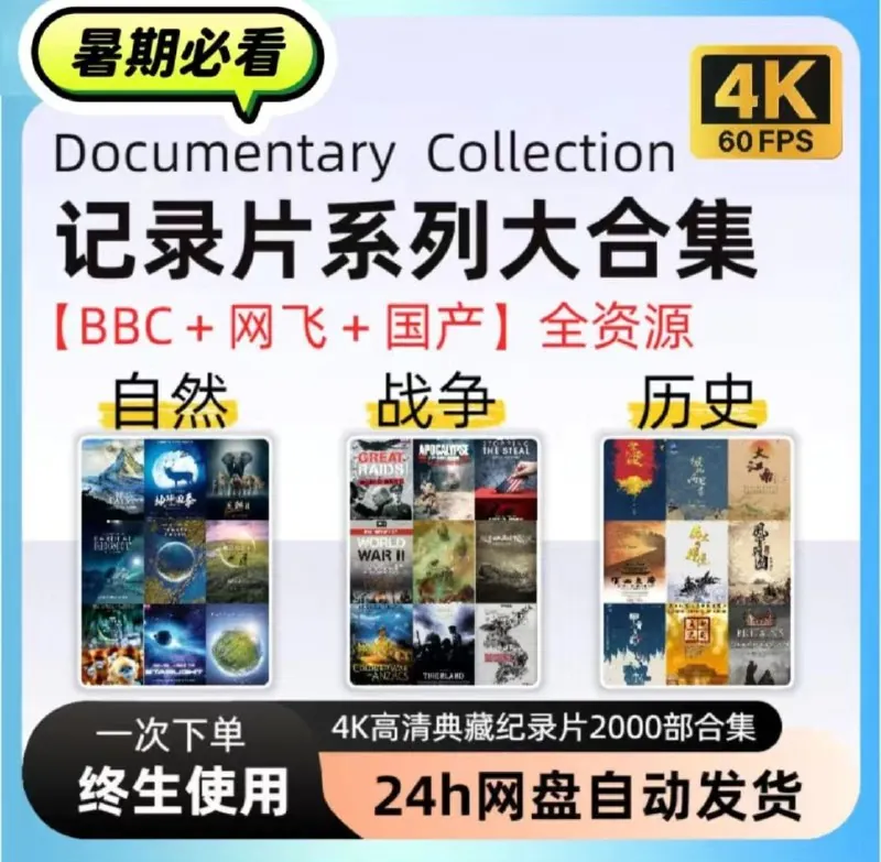 2000部高清BBC/网飞等纪录片合集